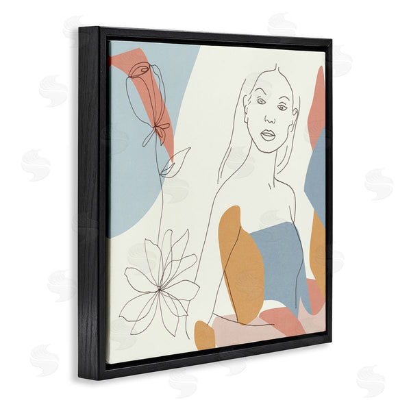 Stupell Industries Melissa Wang | Expressive Female Linework Spring Florals Pastel Curves