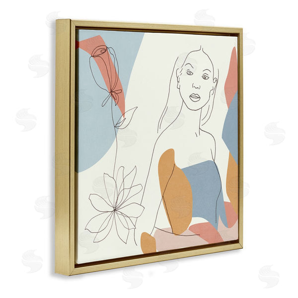 Stupell Industries Melissa Wang | Expressive Female Linework Spring Florals Pastel Curves