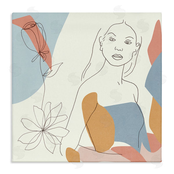 stupell industries Melissa Wang | Expressive Female Linework Spring Florals Pastel Curves
