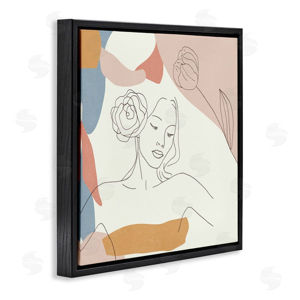 Stupell Industries Melissa Wang | Female Linework Study Floral Hair Abstract Curves