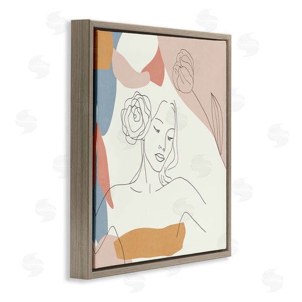 Stupell Industries Melissa Wang | Female Linework Study Floral Hair Abstract Curves