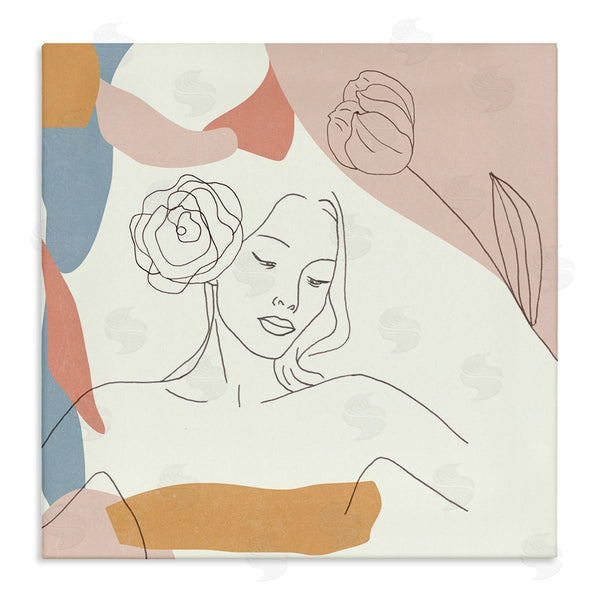 stupell industries Melissa Wang | Female Linework Study Floral Hair Abstract Curves