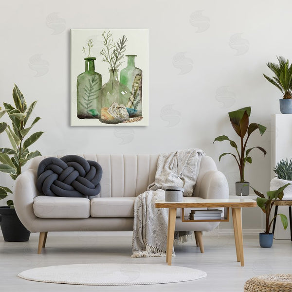 Stupell Industries Melissa Wang | Fern Plants Nautical Seashells Green Jug Still Life Wall Art
