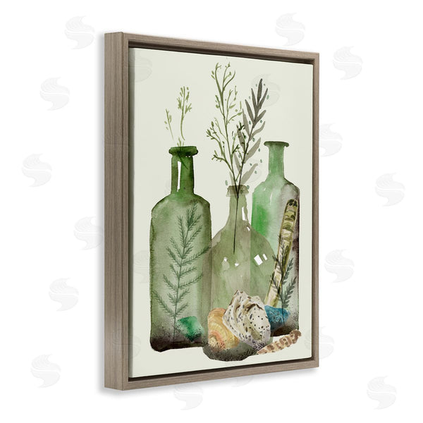 Stupell Industries Melissa Wang | Fern Plants Nautical Seashells Green Jug Still Life Wall Art