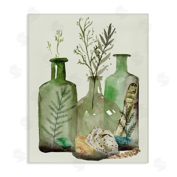 stupell industries Melissa Wang | Fern Plants Nautical Seashells Green Jug Still Life Wall Art