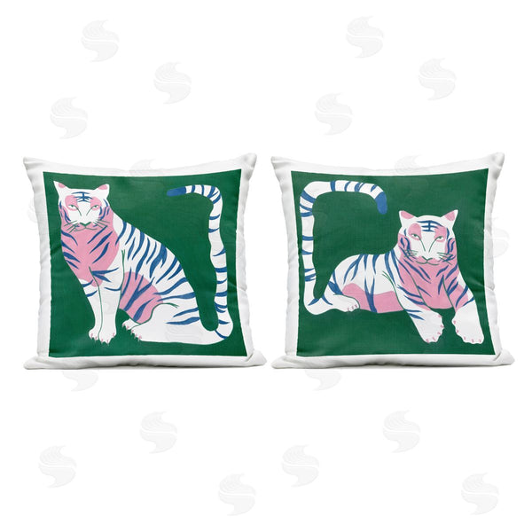 Stupell Industries Melissa Wang | Fierce Lounging Tigers Printed Throw Pillow Set