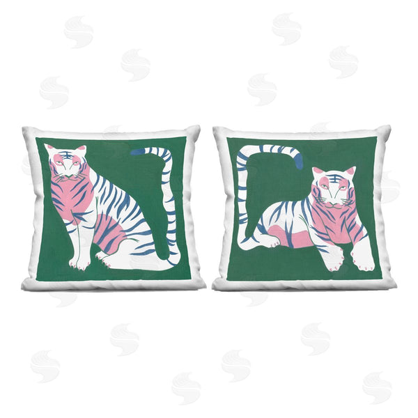 stupell industries Melissa Wang | Fierce Lounging Tigers Printed Throw Pillow Set