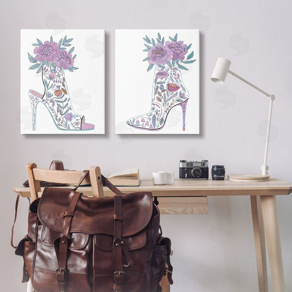 Stupell Industries Melissa Wang | Floral Stiletto Heel Boots Wall Art