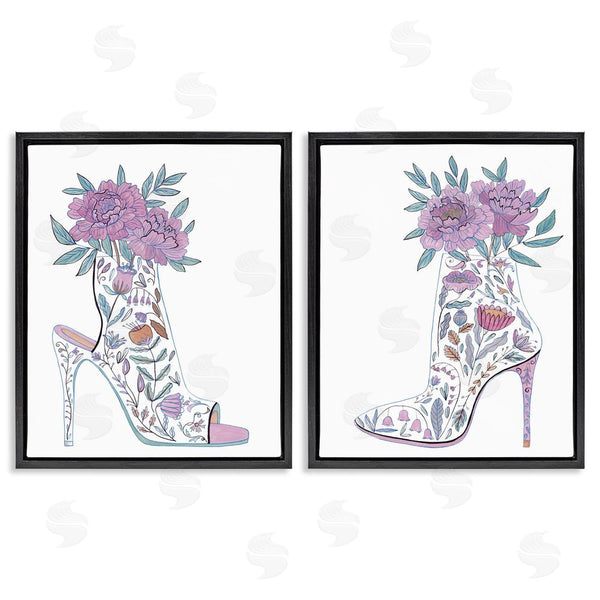 Stupell Industries Melissa Wang | Floral Stiletto Heel Boots Wall Art