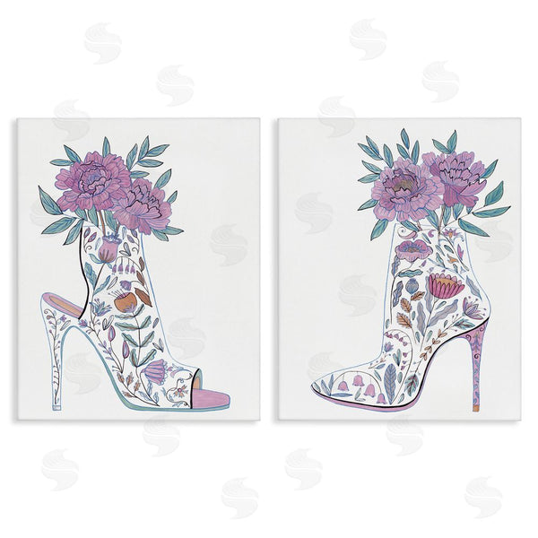 stupell industries Melissa Wang | Floral Stiletto Heel Boots Wall Art