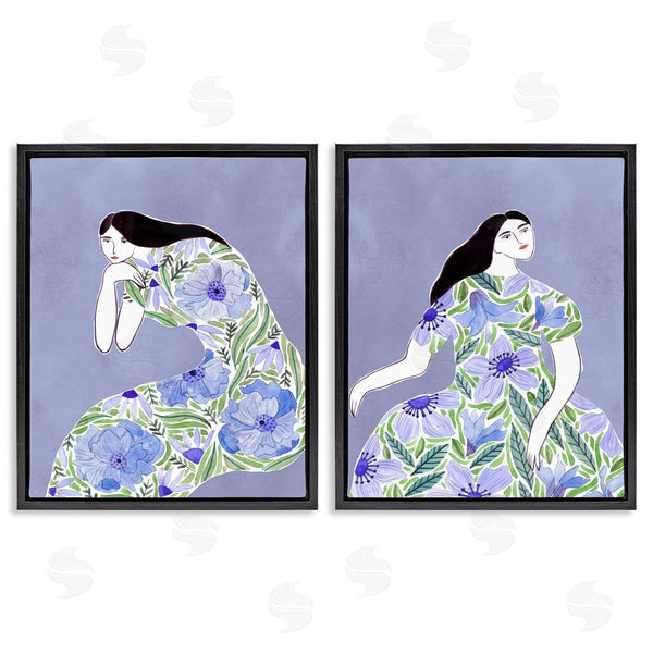 Stupell Industries Melissa Wang | Floral Women On Purple