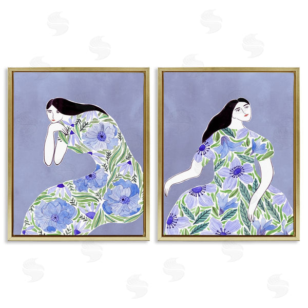 Stupell Industries Melissa Wang | Floral Women On Purple
