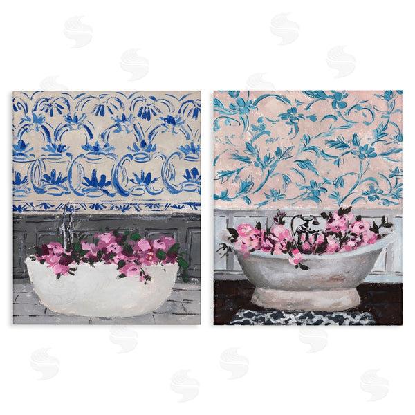 stupell industries Melissa Wang | Flowers In Bath Tub Interior Design