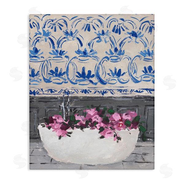 stupell industries Melissa Wang | Flowers In Bath Tub Interior