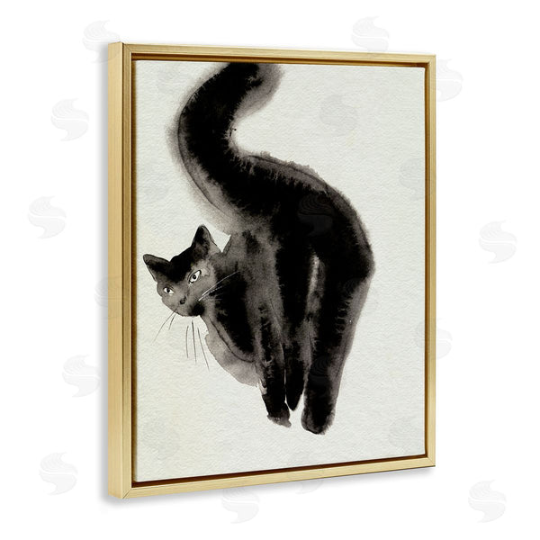 Stupell Industries Melissa Wang | Fun Black Cat Behind Wall Art