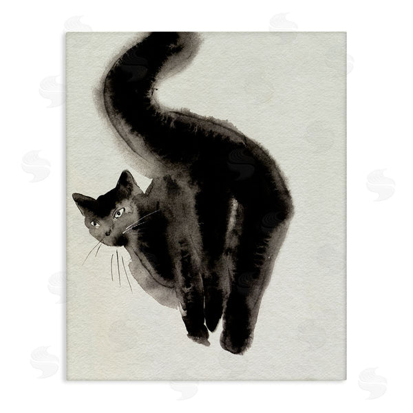 stupell industries Melissa Wang | Fun Black Cat Behind Wall Art
