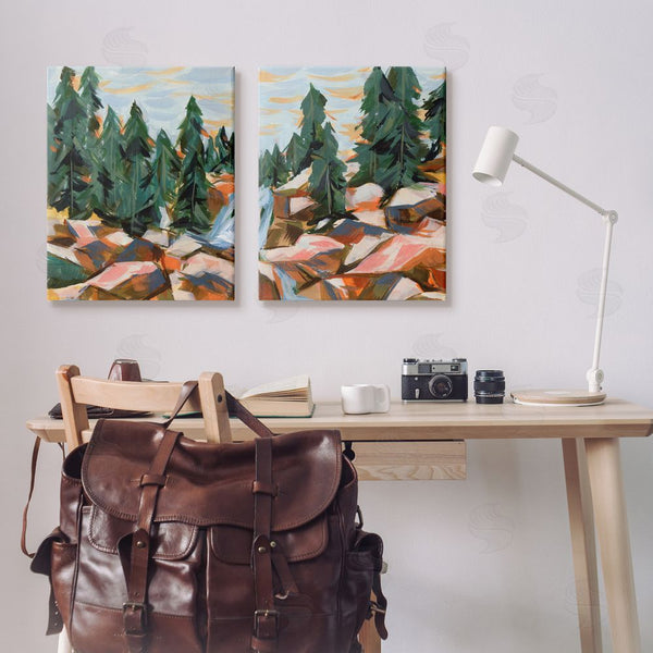 Stupell Industries Melissa Wang | Geometric Abstract Forest Foliage Landscape Wall Art
