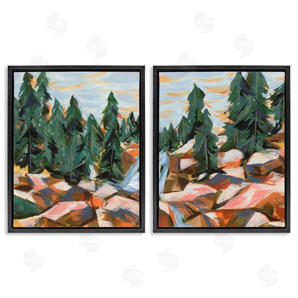 Stupell Industries Melissa Wang | Geometric Abstract Forest Foliage Landscape Wall Art