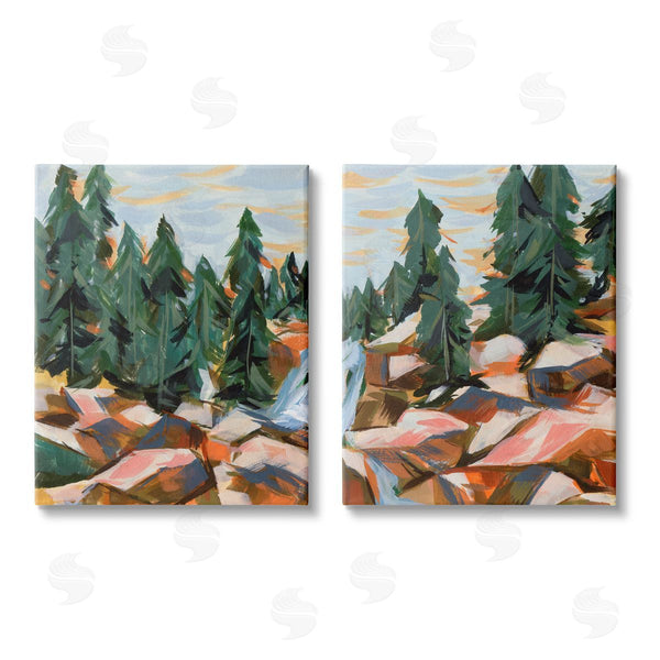 stupell industries Melissa Wang | Geometric Abstract Forest Foliage Landscape Wall Art