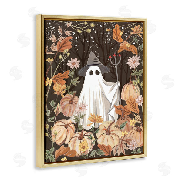 Stupell Industries Melissa Wang | Ghost In Floral Pumpkin Patch