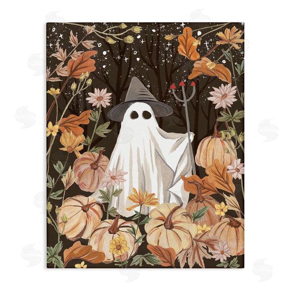 stupell industries Melissa Wang | Ghost in Floral Pumpkin Patch