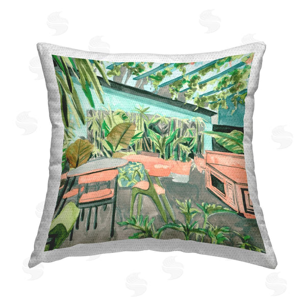 Stupell Industries Melissa Wang | Greenhouse Plants Café Printed Throw Pillow