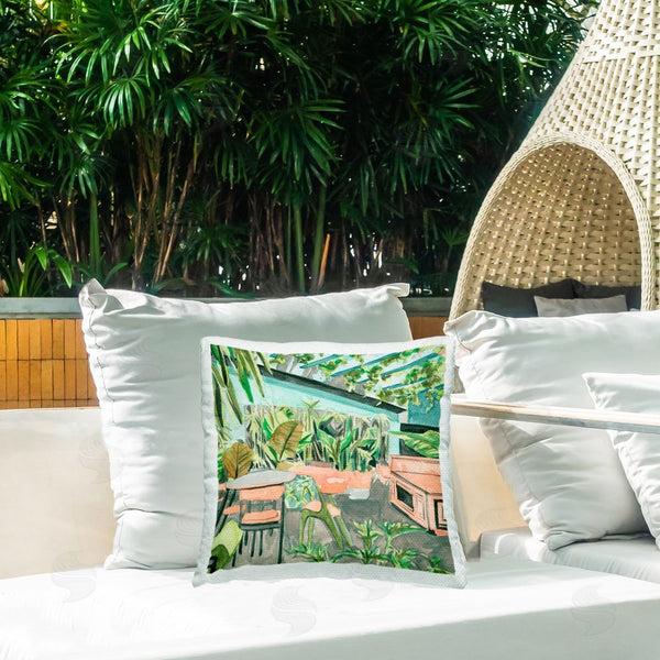 Stupell Industries Melissa Wang | Greenhouse Plants Café Printed Throw Pillow
