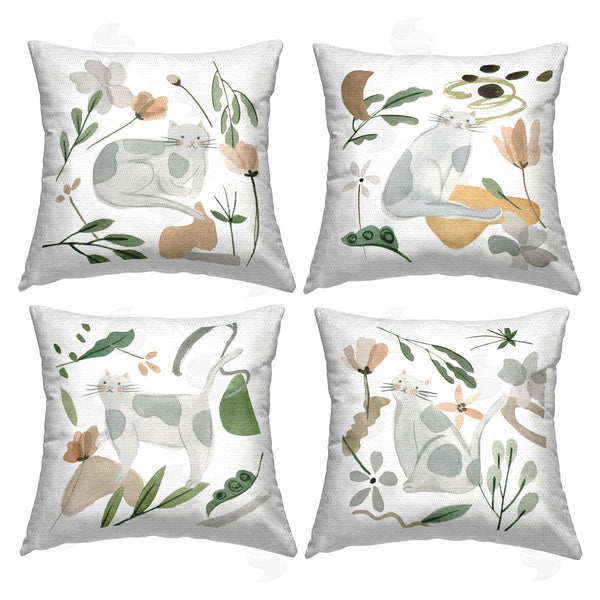 Stupell Industries Melissa Wang | Grey Spotted Cats Printed Throw Pillow Set