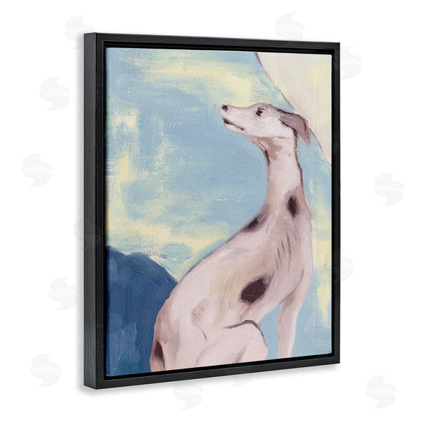 Stupell Industries Melissa Wang | Greyhound On Blue Wall Art