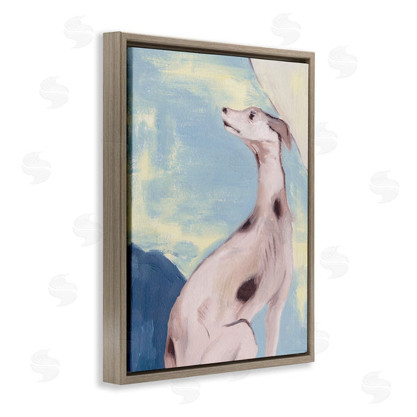 Stupell Industries Melissa Wang | Greyhound On Blue Wall Art