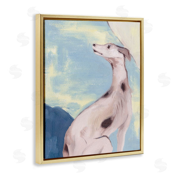 Stupell Industries Melissa Wang | Greyhound On Blue Wall Art