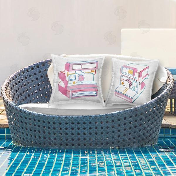 Stupell Industries Melissa Wang | Hand Drawn Vintage Camera Printed Throw Pillow Set