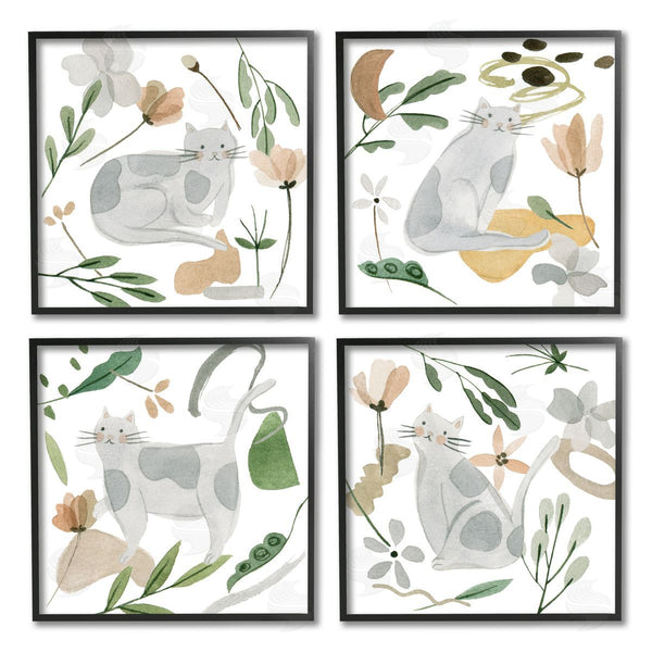 Stupell Industries Melissa Wang | Happy Cat Botanical Collage Wall Art