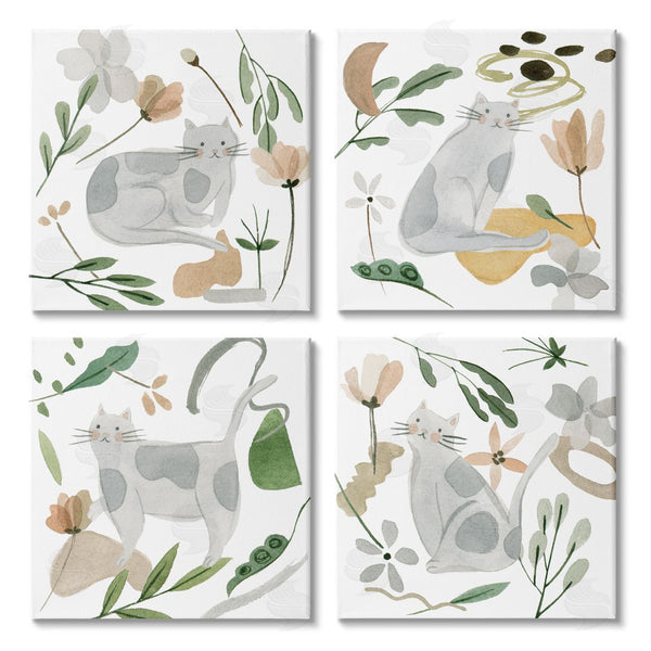 stupell industries Melissa Wang | Happy Cat Botanical Collage Wall Art