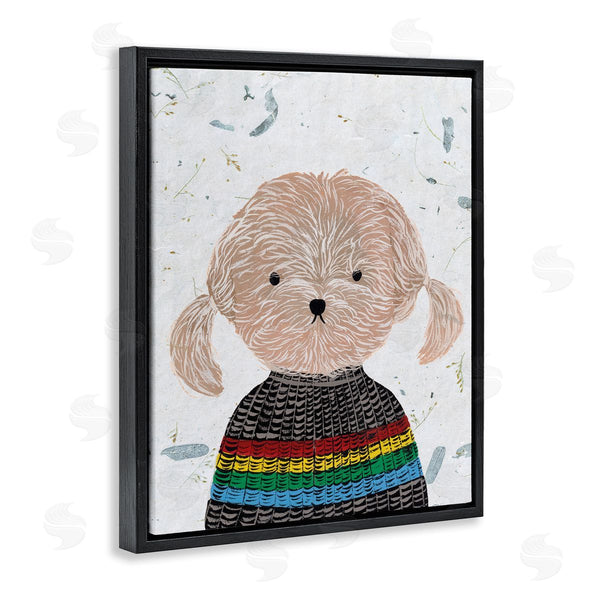 Stupell Industries Melissa Wang | Hipster Dog Knit Shirt Poodle Wall Art