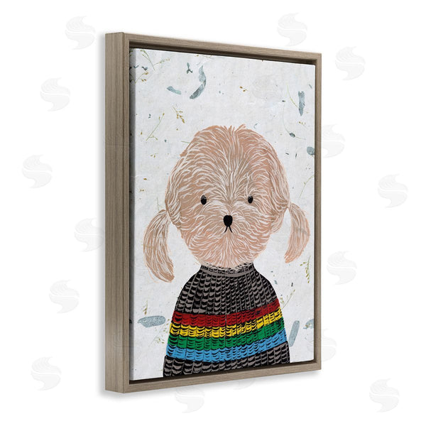 Stupell Industries Melissa Wang | Hipster Dog Knit Shirt Poodle Wall Art