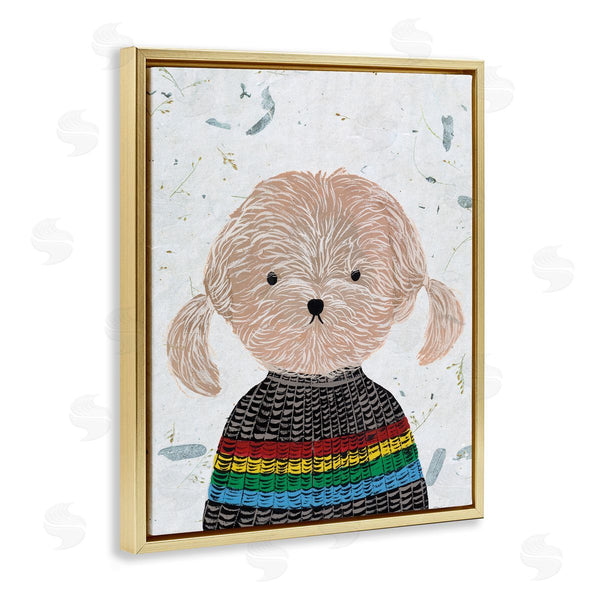 Stupell Industries Melissa Wang | Hipster Dog Knit Shirt Poodle Wall Art