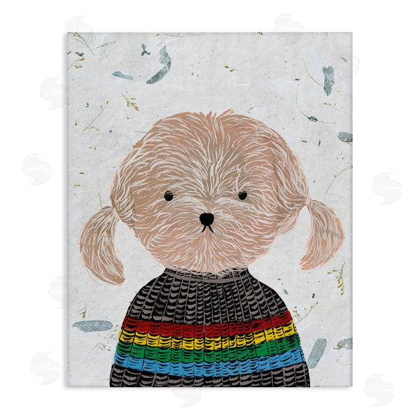 stupell industries Melissa Wang | Hipster Dog Knit Shirt Poodle Wall Art