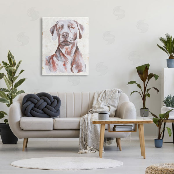 Stupell Industries Melissa Wang | House Dog Pet Portrait Labrador Soft Tone Painting Wall Art