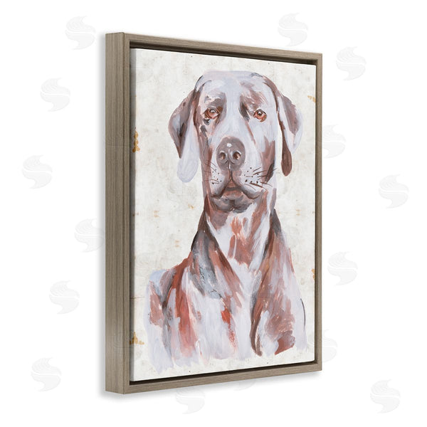 Stupell Industries Melissa Wang | House Dog Pet Portrait Labrador Soft Tone Painting Wall Art