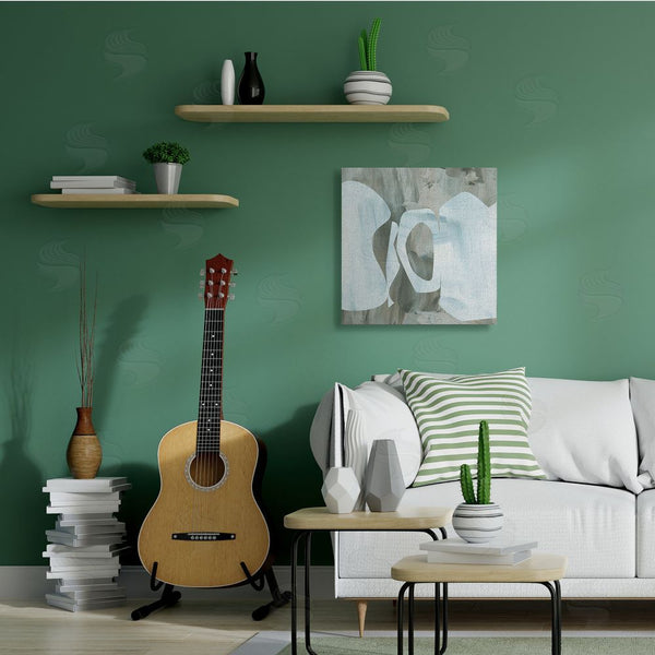 Stupell Industries Melissa Wang | Layered Abstract Shapes Grey Blue Brushstrokes Wall Art