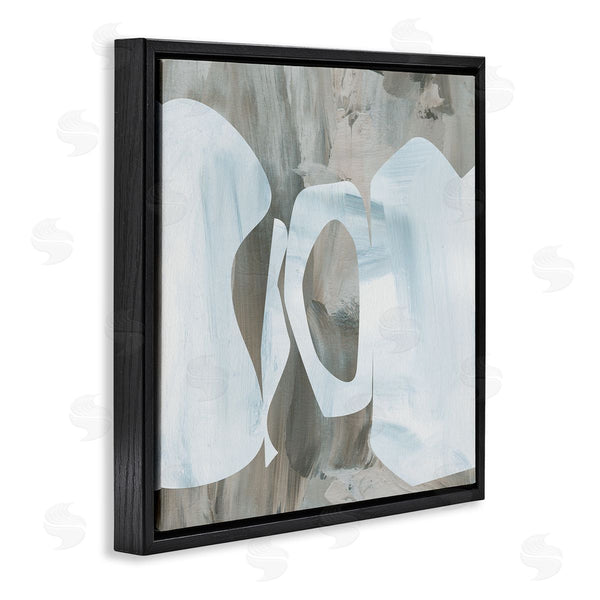 Stupell Industries Melissa Wang | Layered Abstract Shapes Grey Blue Brushstrokes Wall Art