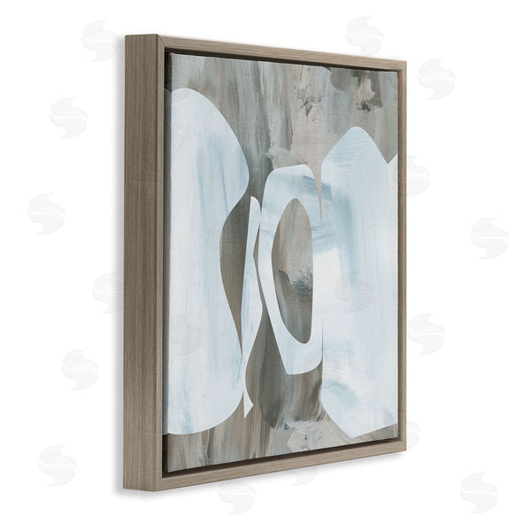 Stupell Industries Melissa Wang | Layered Abstract Shapes Grey Blue Brushstrokes Wall Art