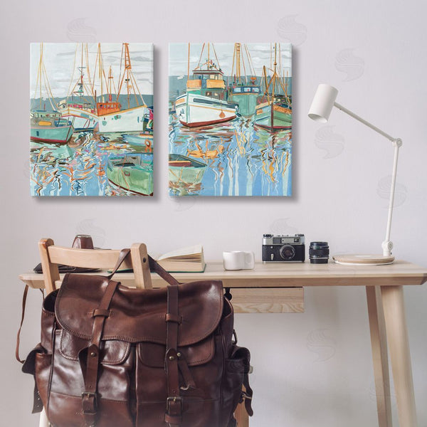 Stupell Industries Melissa Wang | Marina Ships Reflection Wall Art