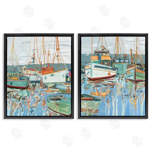 Stupell Industries Melissa Wang | Marina Ships Reflection Wall Art