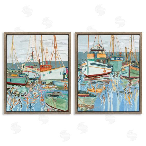 Stupell Industries Melissa Wang | Marina Ships Reflection Wall Art