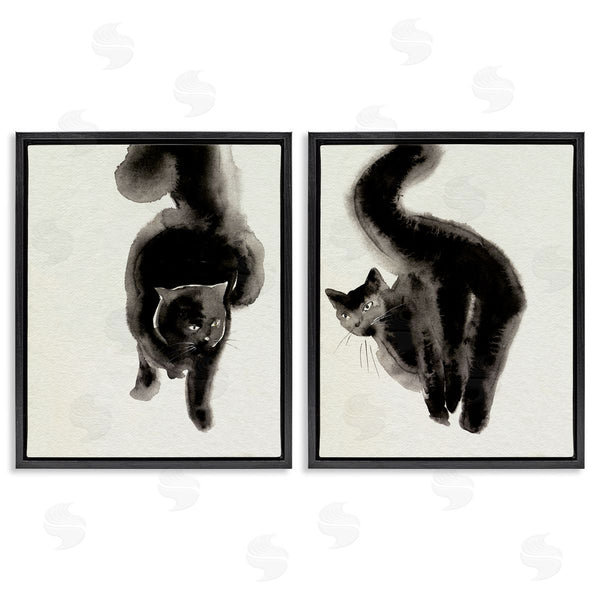 Stupell Industries Melissa Wang | Minimal Black Cats Wall Art