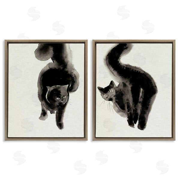 Stupell Industries Melissa Wang | Minimal Black Cats Wall Art