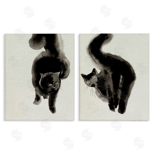 stupell industries Melissa Wang | Minimal Black Cats Wall Art