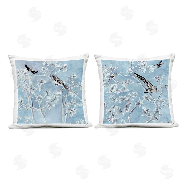 Stupell Industries Melissa Wang | Minted Serenity Birds Over Blue Printed Throw Pillow Set